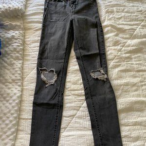 Top Shop- distressed black jeans
